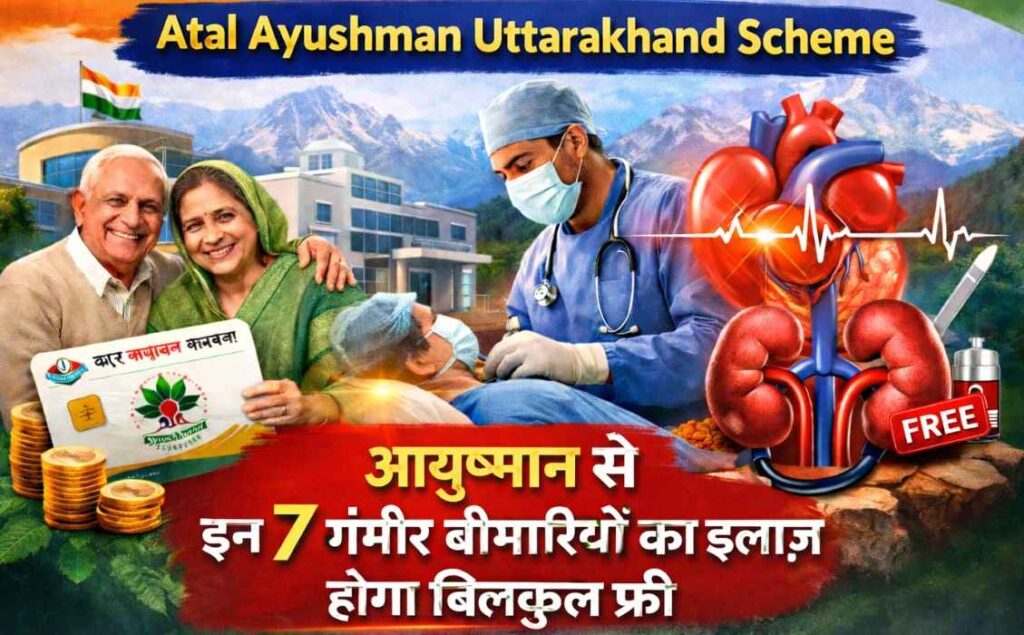 Atal Ayushman Uttarakhand Scheme :- गरीबों को मिली बड़ी राहत, अब आयुष्मान से इन 7 गंभीर बीमारियों का इलाज़ होगा बिलकुल फ्री !