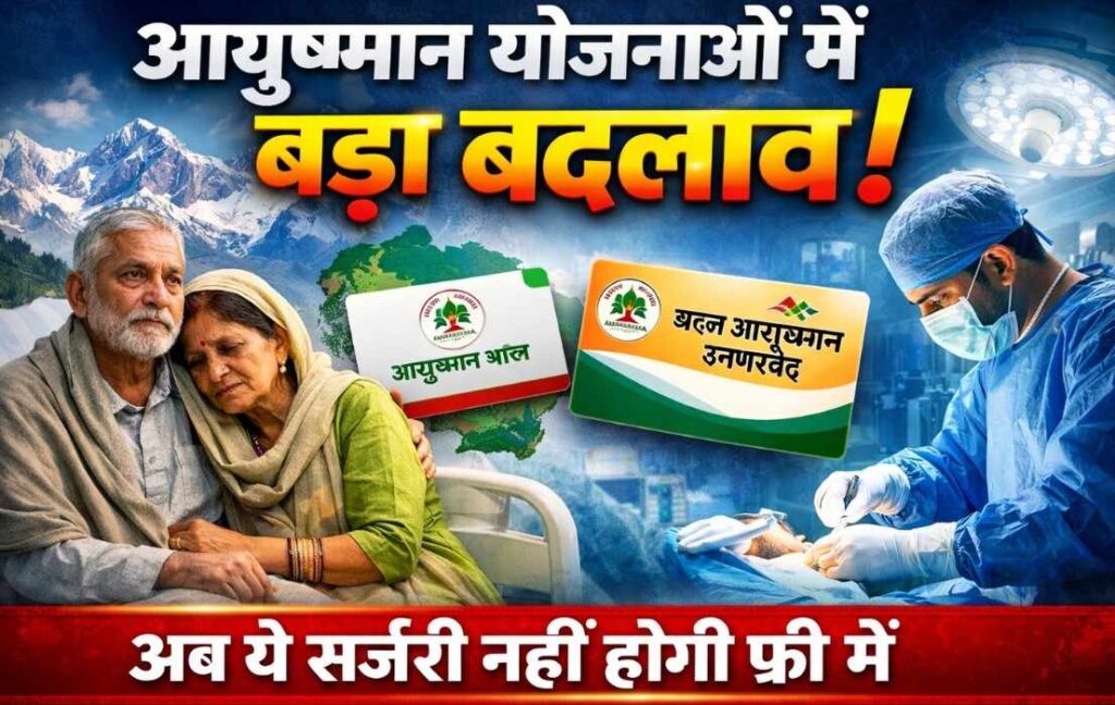 Ayushman Uttarakhand Scheme Update :- आयुष्मान योजना में बड़ा बदलाव ! अब ये सर्जरी नहीं होगी फ्री में, आदेश जारी !