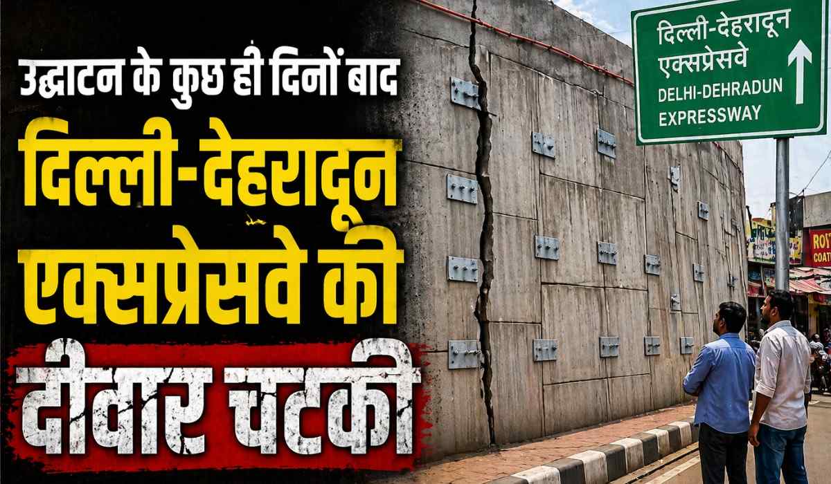 Delhi Dehradun Expressway Flyover Wall Collapses :- उद्धराटन के कुछ ही दिनों बाद चटकी दिल्ली-देहरादून एक्सप्रेसवे की दीवार !