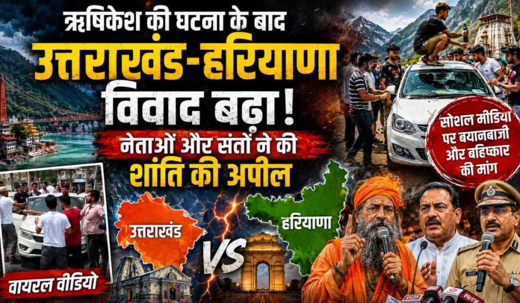 Uttarakhand-Haryana Controversy After Rishikesh Incident :- ऋषिकेश की घटना उत्तराखंड-हरियाणा के बीच बढ़ते विवाद के बाद अब नेताओं और संतों ने की शांति की अपील !
