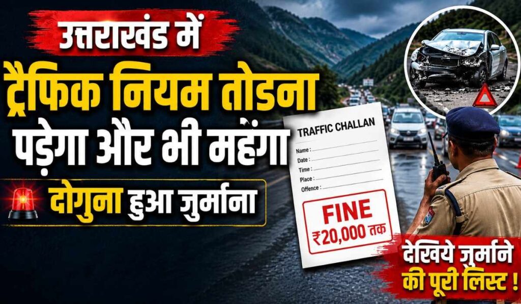Uttarakhand Traffic Challan Price Hike :- अब उत्तराखंड में ट्रैफिक नियम तोडना पड़ेगा और भी महंगा, दोगुना हुआ जुर्माना, देखिये जुर्माने की पूरी लिस्ट !