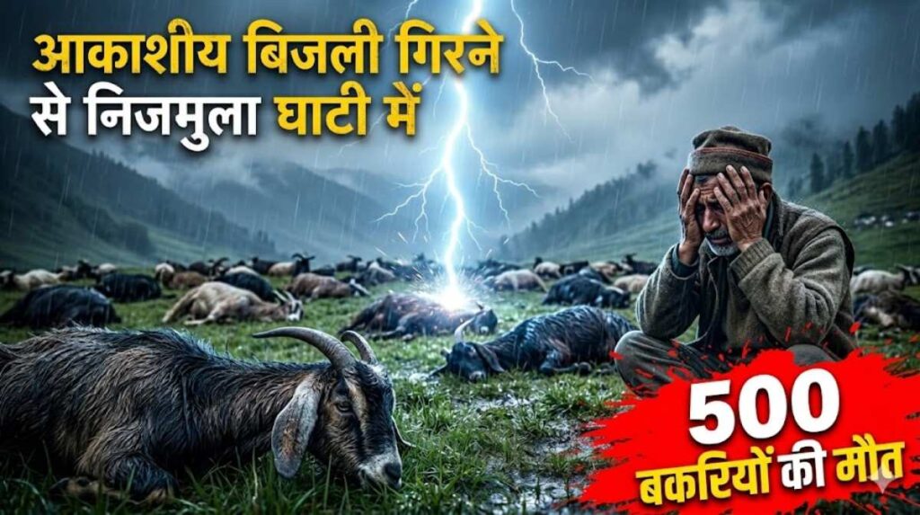 500 Goats Killed By Lightning Strike Nijmula Valley :- आकाशीय बिजली गिरने से निजमुला घाटी में 500 बकरियों की मौत !