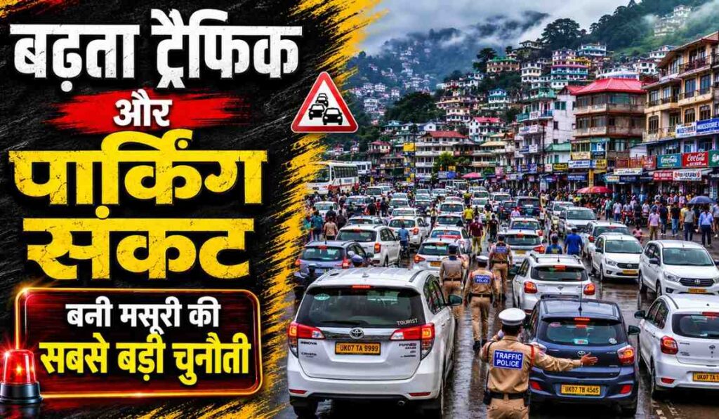Mussoorie Traffic And Parking Problem :- बढ़ता ट्रैफिक और पार्किंग संकट बनी पर्यटन नगरी मसूरी की सबसे बड़ी चुनौती !