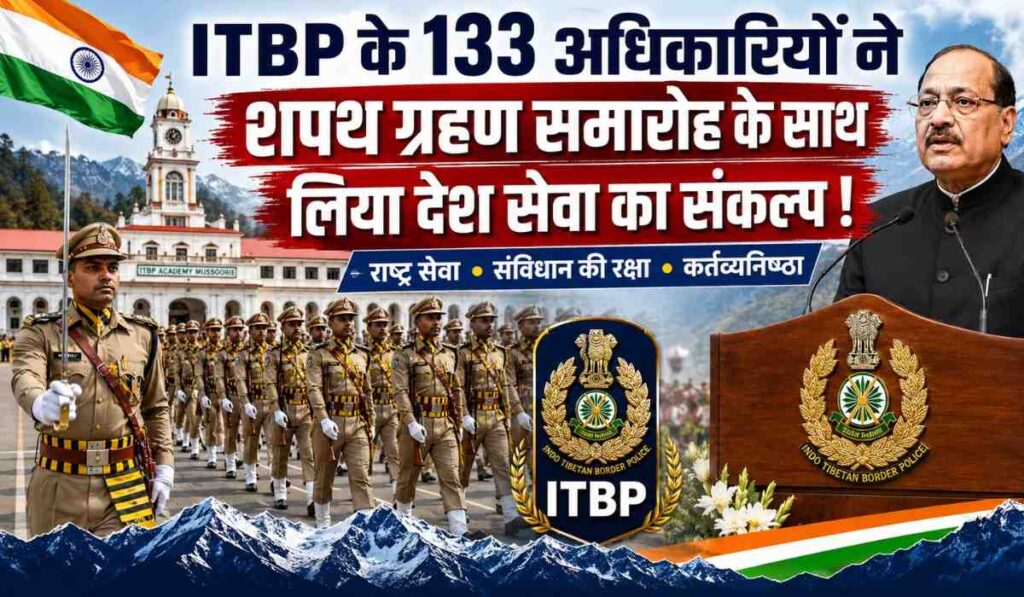 133 ITBP Officers Take Oath in Passing-Out Ceremony at Mussoorie :- ITBP के 133 अधिकारियों ने मसूरी में शपथ ग्रहण समारोह के साथ लिया देश सेवा का संकल्प !