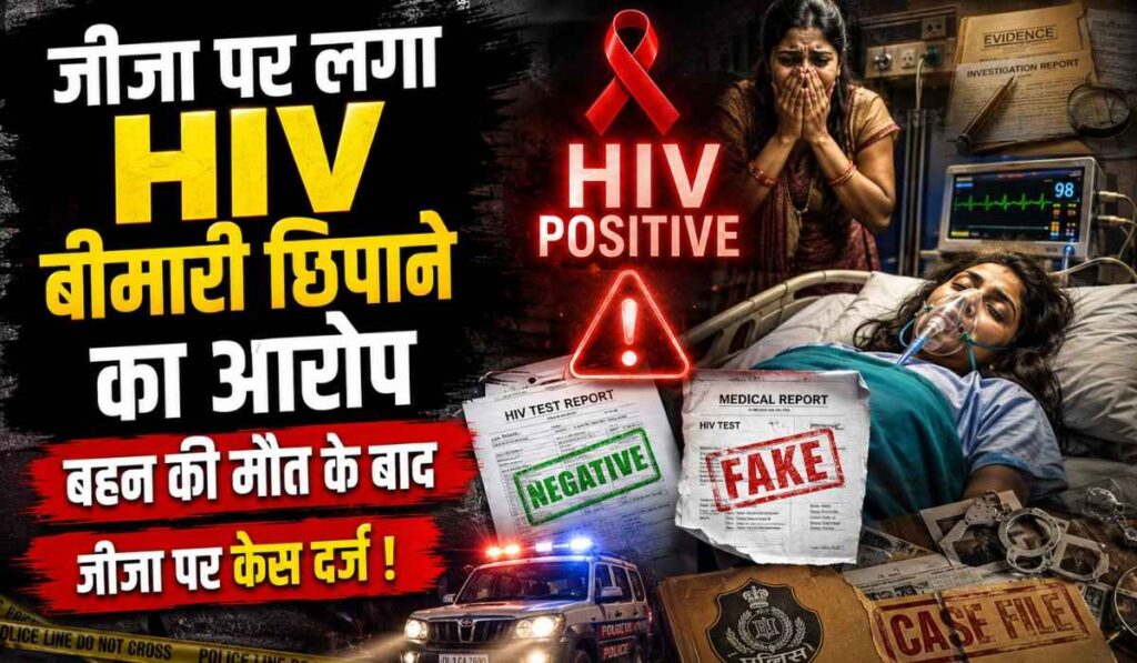 HIV Infection Case :- बहन की मौत के बाद जीजा पर लगा HIV बीमारी छिपाने का आरोप, केस दर्ज !