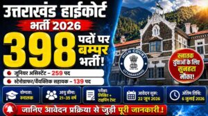 Uttarakhand High Court Recruitment 2026 :- उत्तराखंड हाईकोर्ट में 398 पदों पर निकली भर्ती, जानिए पूरी डिटेल !