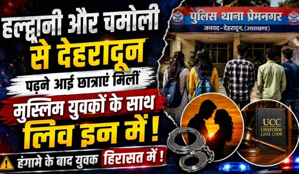 Hindu Girls Caught Live In Relationship With Muslim :- हल्द्वानी और चमोली से देहरादून पढ़ने आईं छात्राएं मिलीं मुस्लिम युवकों के साथ लिव-इन में, हंगामे के बाद युवक हिरासत में !