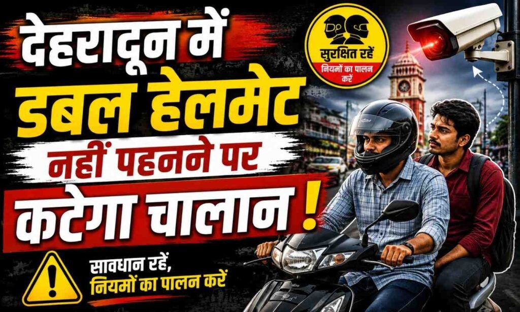 Dehradun Two Wheeler Double Helmet Rule :- देहरादून में अब नहीं बचेंगे नियम तोड़ने वाले, कैमरे भेज रहे हैं चालान !