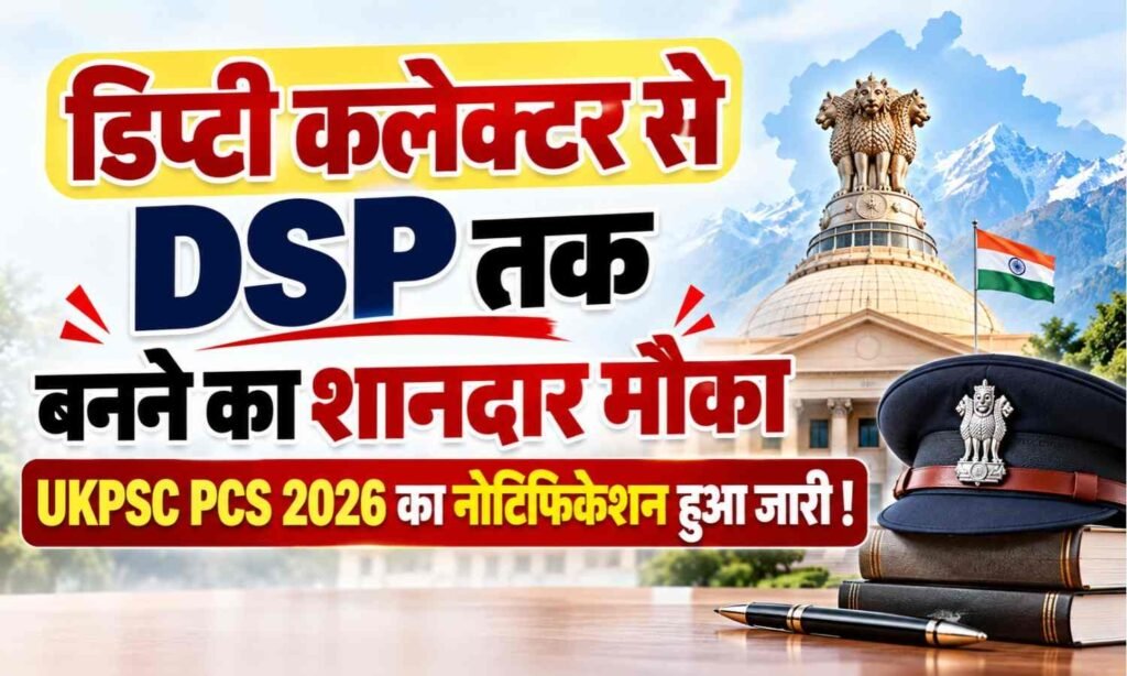 UKPSC PCS 2026 Recruitment :- UKPSC PCS 2026 का नोटिफिकेशन हुआ जारी, डिप्टी कलेक्टर से DSP तक बनने का शानदार मौका !