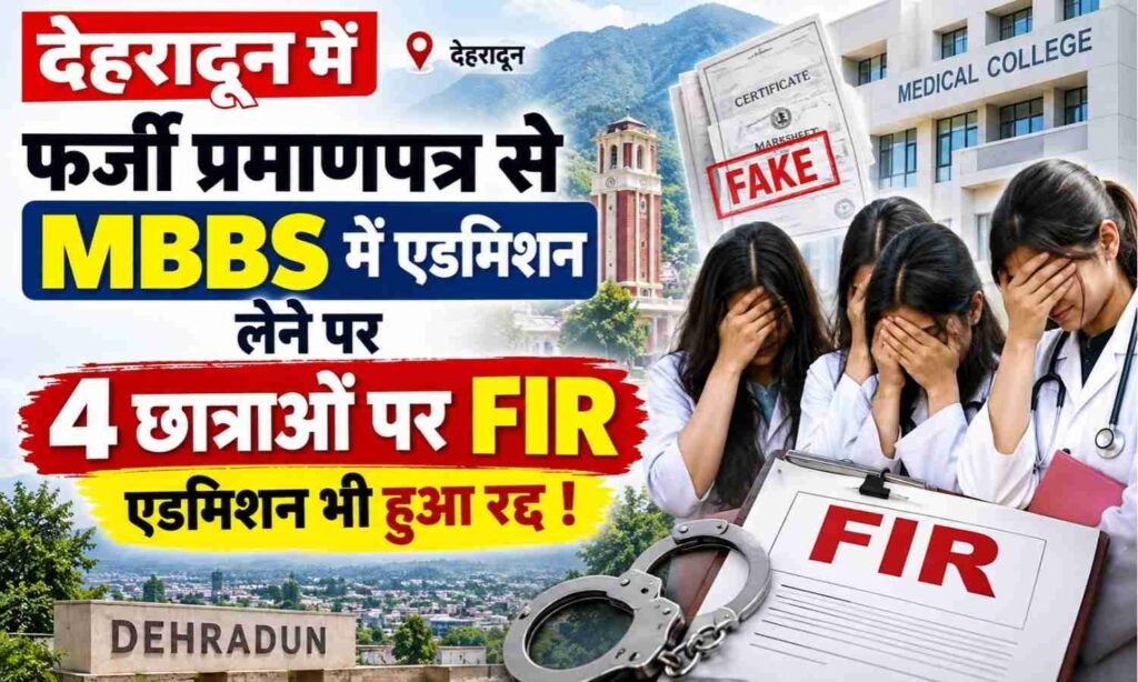 Uttarakhand MBBS Admission Fraud :- देहरादून में फर्जी प्रमाणपत्र से MBBS में एडमिशन लेने पर 4 छात्राओं पर FIR एडमिशन भी हुआ रद्द !