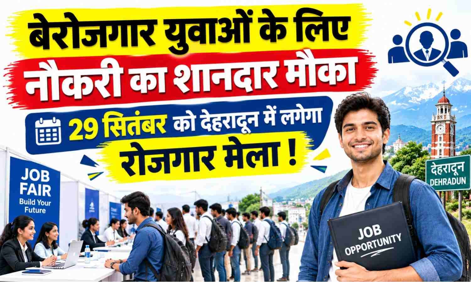 Dehradun Rojgar Mela 2026 :- बेरोजगार युवाओं के लिए नौकरी का शानदार मौका, 29 सितंबर को देहरादून में लगेगा रोजगार मेला !