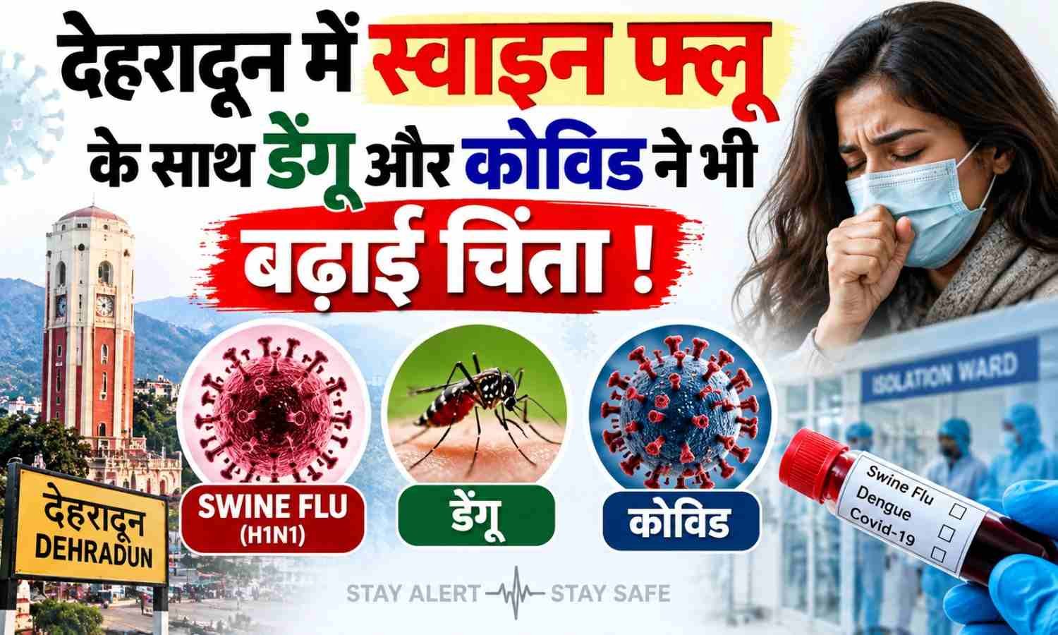 Dehradun Swine Flu Cases Increase :- देहरादून में इन दिनों बदलते मौसम के बीच बीमारियों का खतरा लगातार बढ़ता नजर आ रहा है। स्वास्थ्य विभाग की ताजा रिपोर्ट ने...