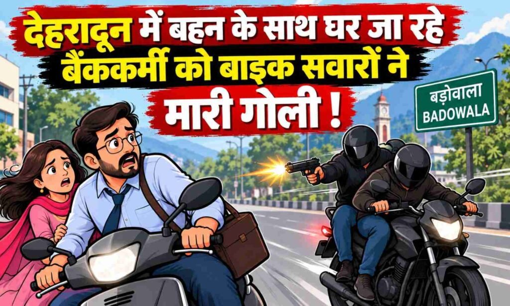 Dehradun Bank Employee Shooting :- बहन के साथ घर जा रहे बैंककर्मी को बाइक सवारों ने मारी गोली, पेट छूकर निकली गोली !