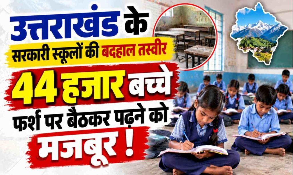 Uttarakhand Government School Furniture Shortage :- उत्तराखंड के सरकारी स्कूलों की बदहाल तस्वीर, 44 हजार बच्चे फर्श पर बैठकर पढ़ने को मजबूर !